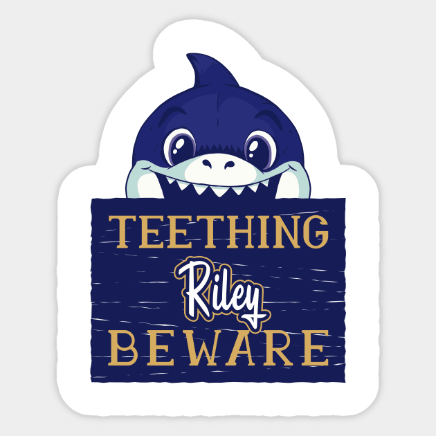 Riley - Funny Kids Shark - Personalized Gift Idea - Bambini Sticker by Bambini